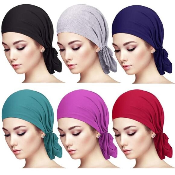 6 Pieces Head Scarf for Women Slip on Pretied Head Scarves Cancer Headwear - Picture 1 of 7